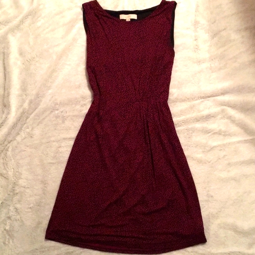 Loft Animal print sleeveless sheath dress